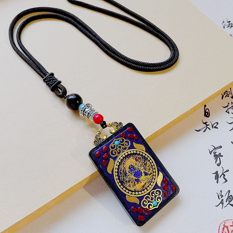 Retro เนปาล Thangka Xizang พระพุทธรูปสร้อยคอยาว20250911