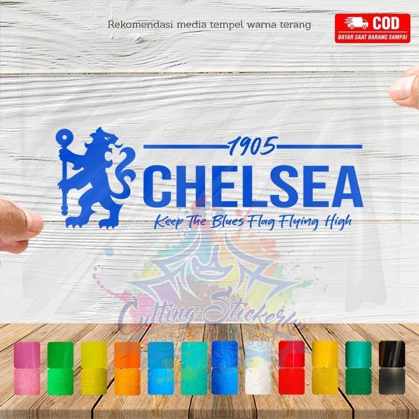 เชลซีโลโก้สติกเกอร์ 1905 ฟุตบอลคลับธีมตัดสติกเกอร์รถจักรยานยนต์รถสะท้อนแสงกันน้ํา กระบังหน้า เย็น