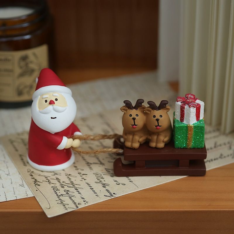 สไตล์ญี่ปุ่น zakka Santa Claus Cat Reindeer ins คริสต์มาสต้นคริสต์มาส Snowman Cat ตกแต่งตกแต่งของขวั