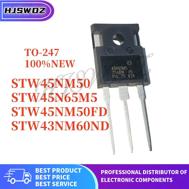 1-5PCS STW43NM60ND STW45N65M5 STW45NM50FD STW45NM50 W43NM60ND W45N65M5 W45NM50FD W45NM50 TO-247 Fiel