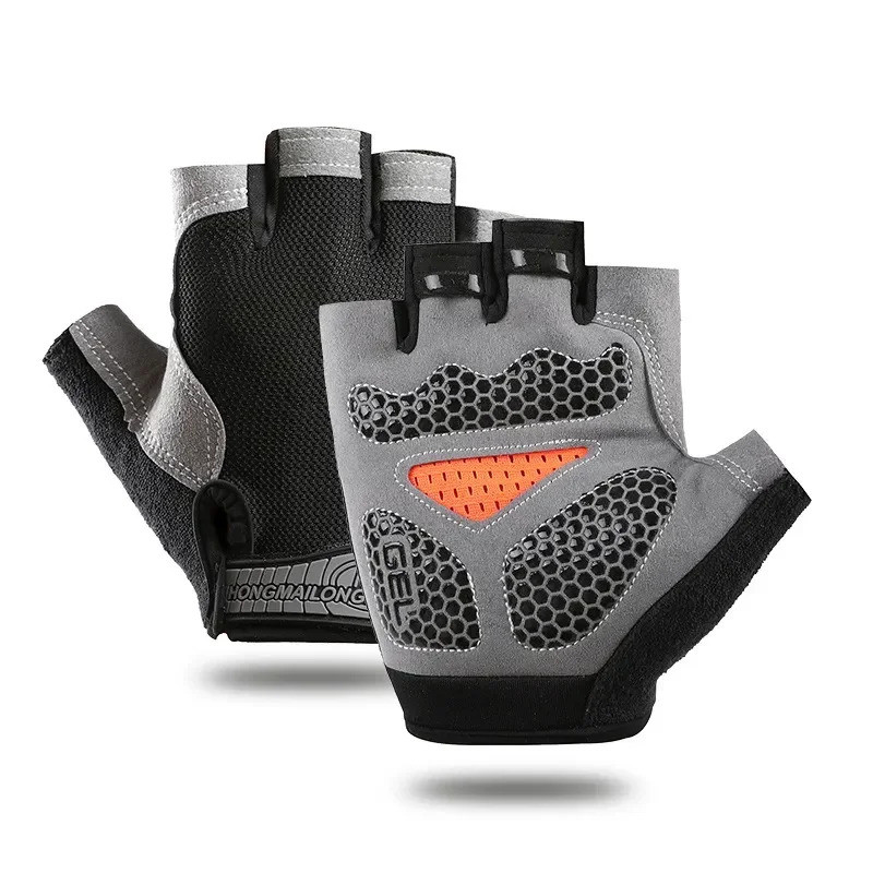 Anti Slip Shock Breathable Half Finger Gloves Breathable Cycling Gloves Fitness Gym Bodybuilding Cro