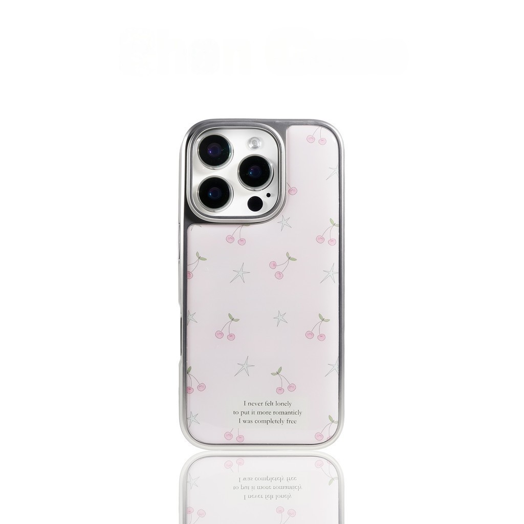 สีชมพูเชอร์รี่เคสโทรศัพท์ Drop-Resistant สําหรับ iPhone 16 Promax 15 Promax 11 12 13 14plus 15plus 16e 16plus 15pro