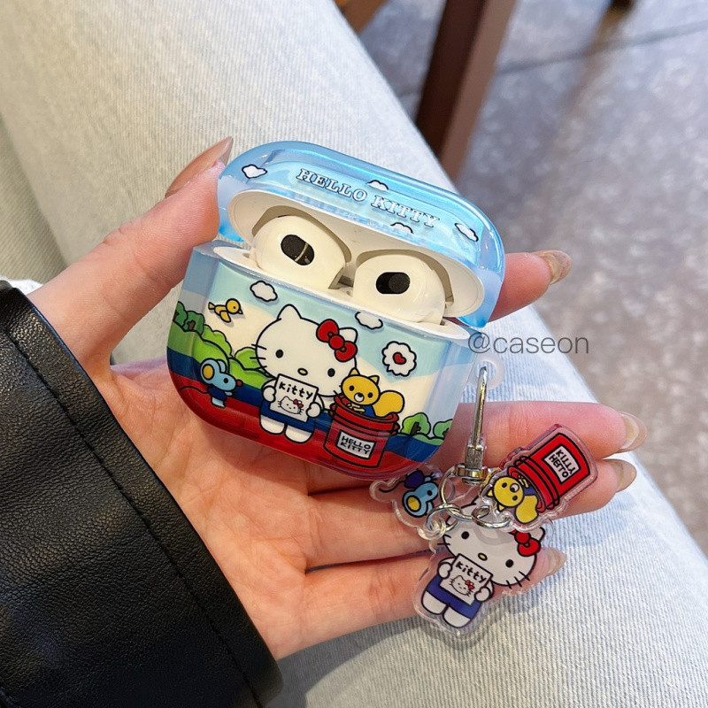 กระรอกน้อย KT เหมาะสําหรับ airpods4 เคสป้องกันหูฟังเคสป้องกัน airpodspro บลูทูธไร้สายรุ่นที่สอง ipod