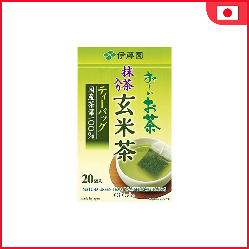 Ito En Oi Ocha Matcha-Infused Genmaicha Tea Bags, 20 Bags