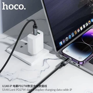 HOCO U148 สายชาร์จเร็ว พร้อมหน้าจอ OLED แสดงค่ากำลังไฟ รองรับ PD 27W / Type-C 100W / TC-TC 240W hc1