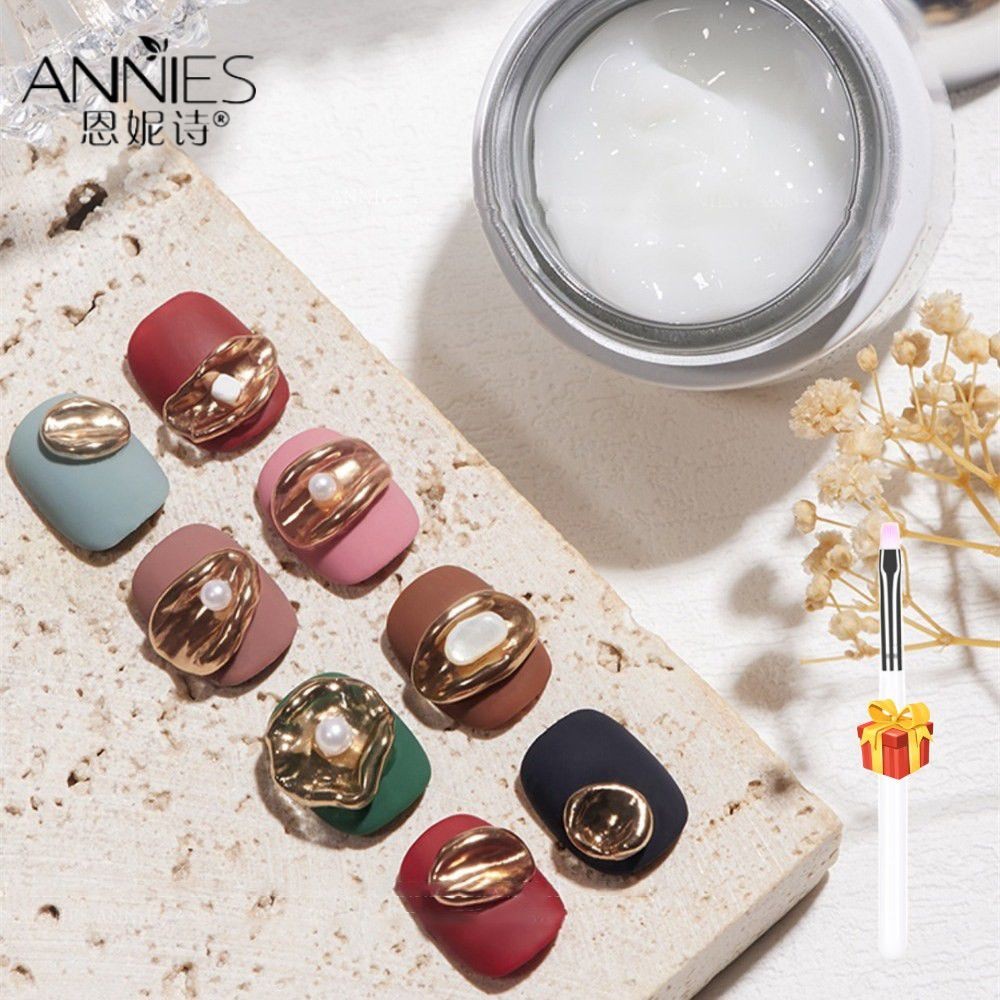 ANNIES 【ของขวัญฟรี】เจลทาเล็บ ANNIES เจลทาเล็บแบบไม่ติดมือ สีขาวใส ใช้งานง่าย เจลทาเล็บ PVC แบบแข็ง D