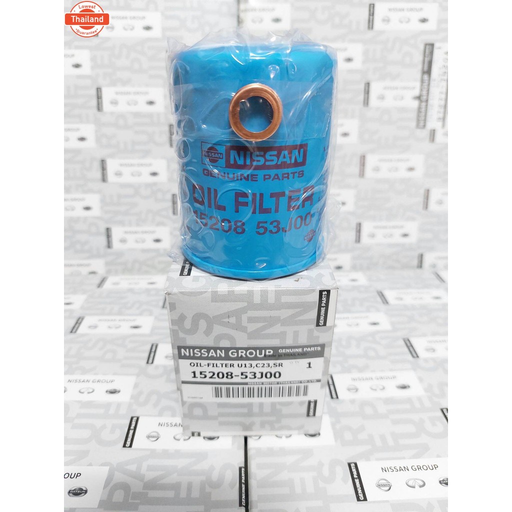 กรองน้ำมันเครื่องพร้อมแหวนรอง NISSAN เครื่อง SR18 , SR20 15208-53J00 เป็นอะไหล่แท้ Nissan
