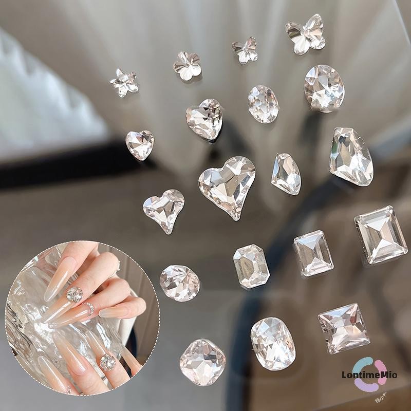LontimeMio] 5 ชิ้นคริสตัลหรูหราเพชร Pile เจาะเล็บ Rhinestone 3D DIY เจาะซ้อนเครื่องประดับ Charms ตกแต่งเล็บ Accessorie ใหม่