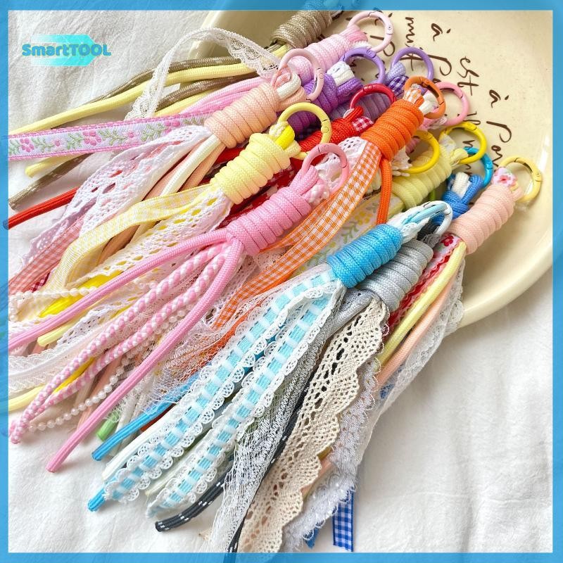 UTZN> ลูกไม้พวงกุญแจเชือก Charm จี้พวงกุญแจแฟชั่น Simple All-matching กระเป๋าตกแต่งเครื่องประดับอุปกรณ์เสริมใหม่