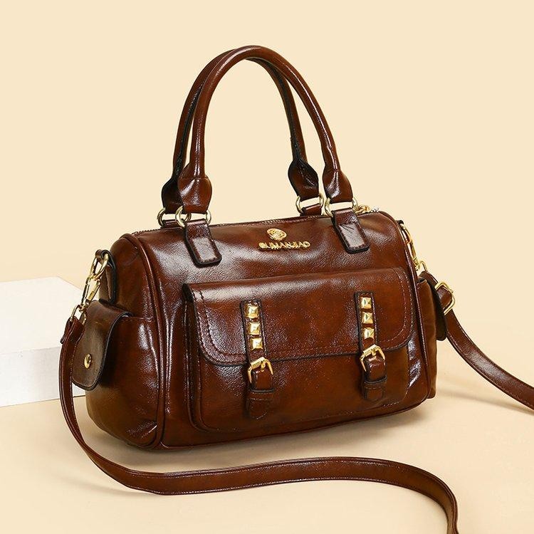 กระเป๋าทรงหมอนดีไซน์หรูหรา พกพาสะดวก ความจุมาก สไตล์บอสตัน