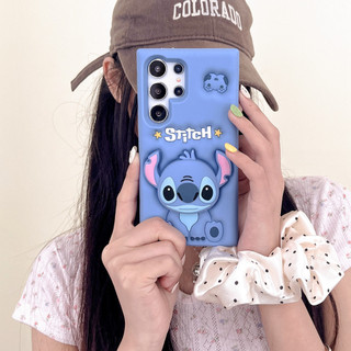 เคส Samsung S25 S24 S23 S22 Ultra S25Ultra นิ่ม น่ารัก ขาตั้ง 3D Stitch ซิลิโคน ตั้งได้