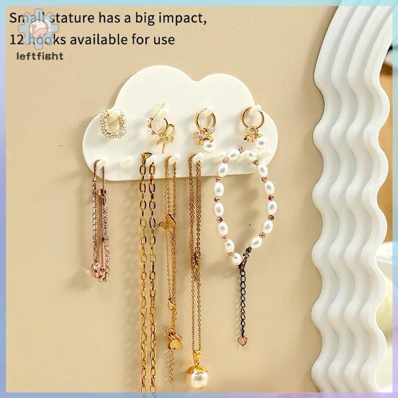 ซ้าย ติดผนังเครื่องประดับตะขอเครื่องประดับออแกไนเซอร์,ไม่เจาะแหวน,ต่างหู,สร้อยคอ,ชั้นแขวนสําหรับการจ