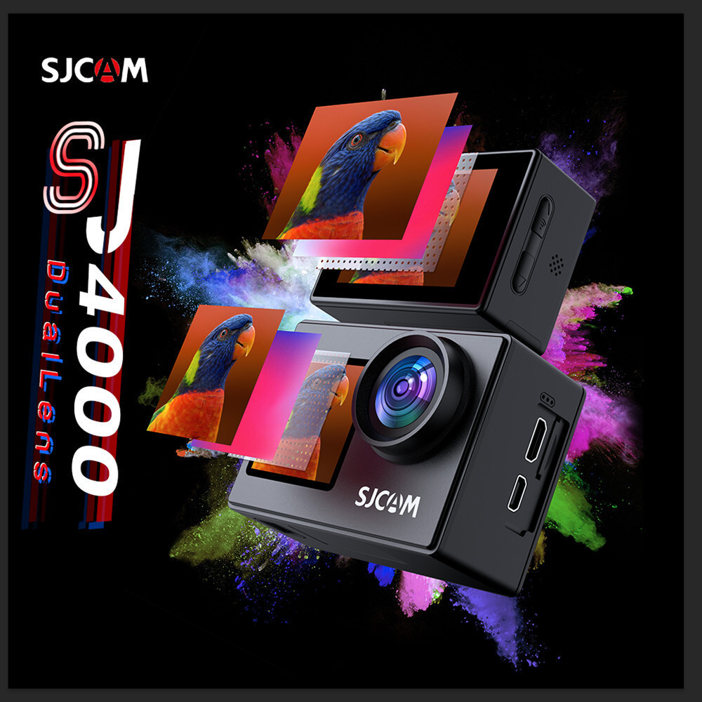 SJCAM SJ4000 Dual Screen 4K Action Camera 30M กันน้ํา AntiShake HD กีฬาวิดีโอ Action CamerasHT99 HSE