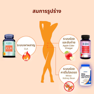 เนเจอร์มูฟ ซีแอลเอ 1000 mg x 90 เม็ด น้ำมันดอกคำฝอย NATURE MOVE CLA / กินร่วมกับ แอปเปิ้ล ไซเดอร์ การ์ซีเนีย ส้มแขก ก...