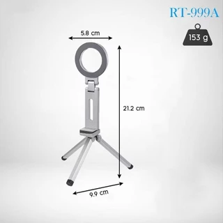 ขายดี! ที่ยึดมือถือแม่เหล็ก RT-999A พร้อมขาตั้งสามขา 360° ทนทาน