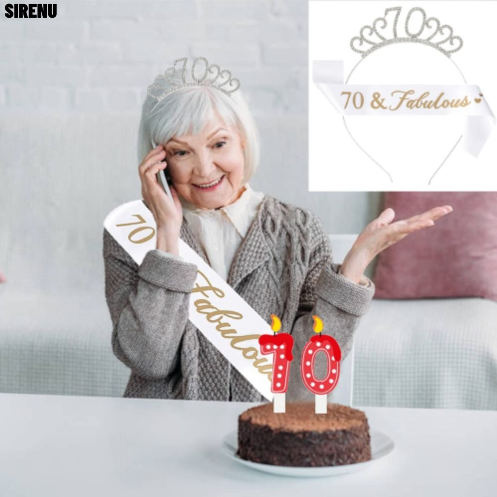 SIRENU 70th Birthday Sash ตกแต่งผู้หญิง Queen 70 & Sash