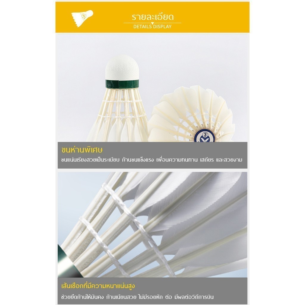 VICTOR ลูกแบดมินตัน MASTER NO.3 (12ลูก) - รูปที่ 2