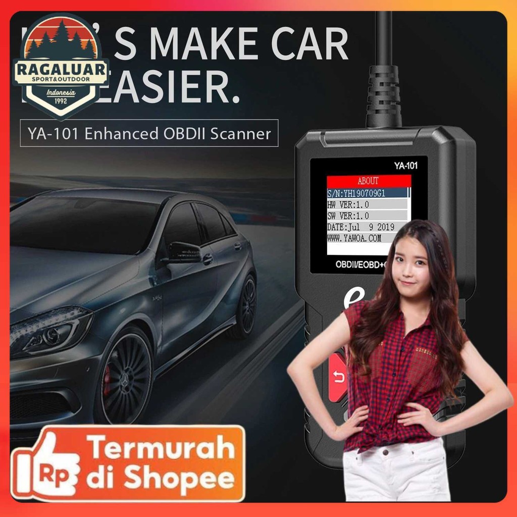 KINGBOLEN OBD2 เครื่องอ่านรหัสวินิจฉัยรถยนต์ เครื่องมือสแกนเนอร์เครื่องยนต์รถยนต์ - YA101