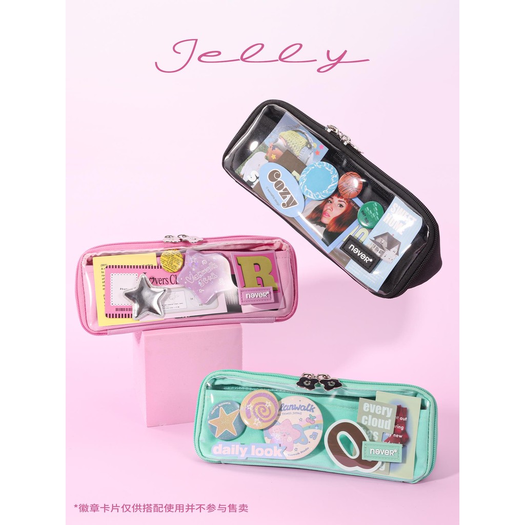 Never House Pencil Case 2025 สไตล์ใหม่โปร่งใส High-Appearance ins สไตล์ Simple Original Niche Non-Co