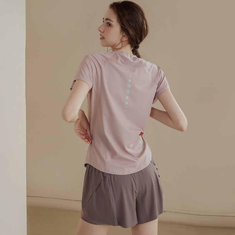 โยคะด้านบนสําหรับผู้หญิงบางBreathable quick-DryingiโยคะTopsหญิงQuick-Drying High-Sleep Troller Sunsh