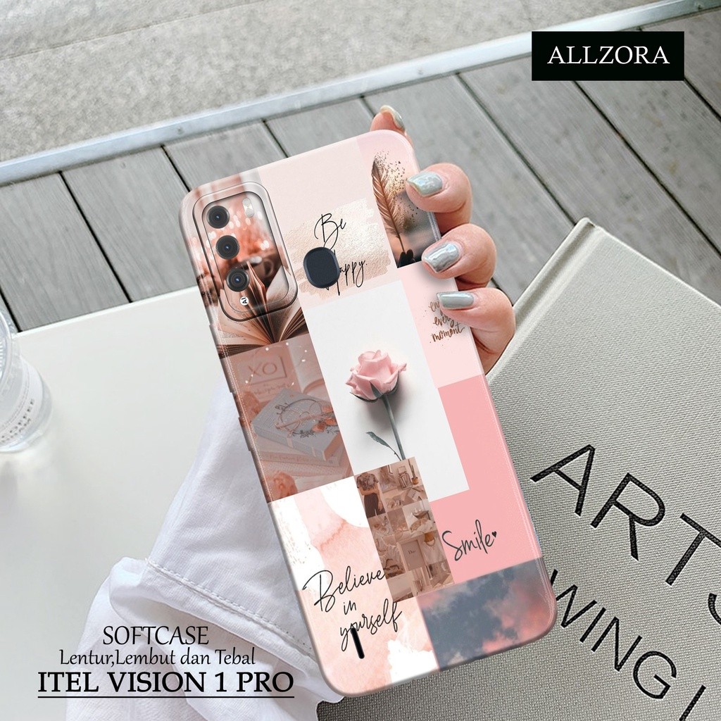 ALLZORA - เคส Itel Vision 1 Pro ล่าสุด - เคสแฟชั่น AESTHETIC - Softcase Pro Camera - เคสโทรศัพท์ Ite