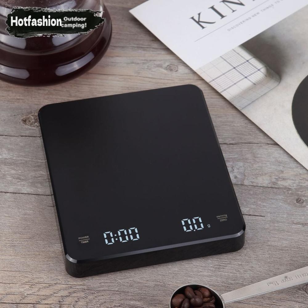 Mini Coffee Scale พร้อมตัวจับเวลาแบบพกพา Digital Kitchen Scale Auto Tare ชาร์จ 3 กก./0.1g Espresso C