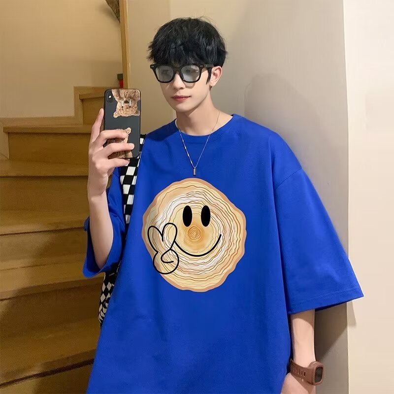 COD 2025 Short Sleeve T-Shirt Men Summer Cotton Loose Pullover Trendy Brand Couple T-Shirt Hong Kong