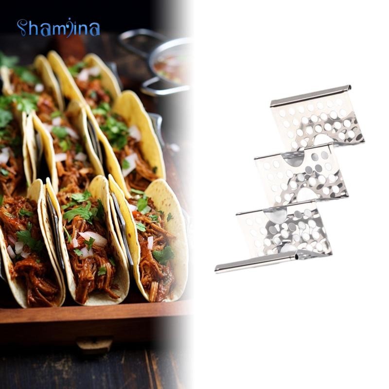 ที่วาง Shamjina Taco Holds ได้ถึง 3 Tacos มีสไตล์สําหรับร้านอาหารห้องนั่งเล่นในบ้าน