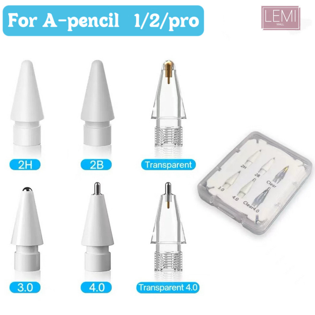 🔥หัวเปลี่ยนปากกาแท่งสไตลัส 2H/2B/3.0/4.0mm สำหรับ iPad Pro/Air/Mini เหมือนดินสอสัมผัสแบบละเอียด เขียนลื่น 6in1