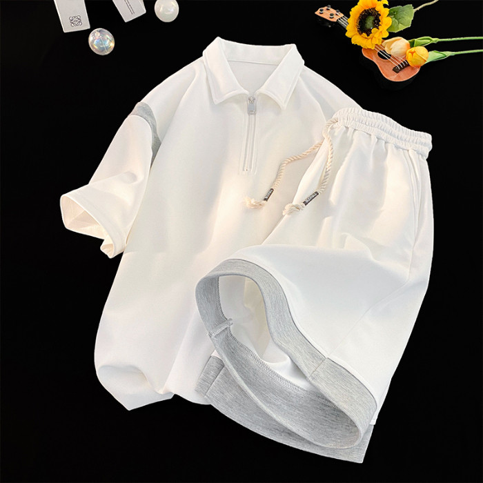 COD 2025 Patchwork Polo Shirt Set Plus Size Couple T3611 Top Special P35/DK8602 Pants Special P30new