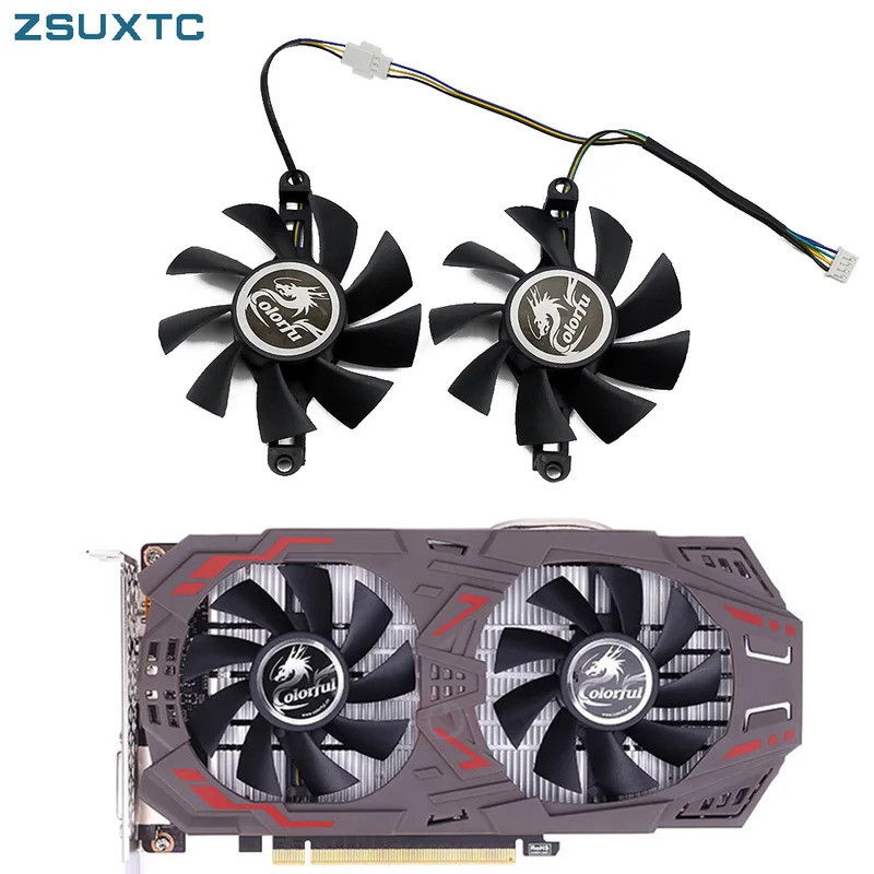 75 มม.P106-100 พัดลมระบายความร้อนสําหรับสีสัน GTX 960 950 1060 1050Ti GTX960 GTX950 GTX1060 iGame GA