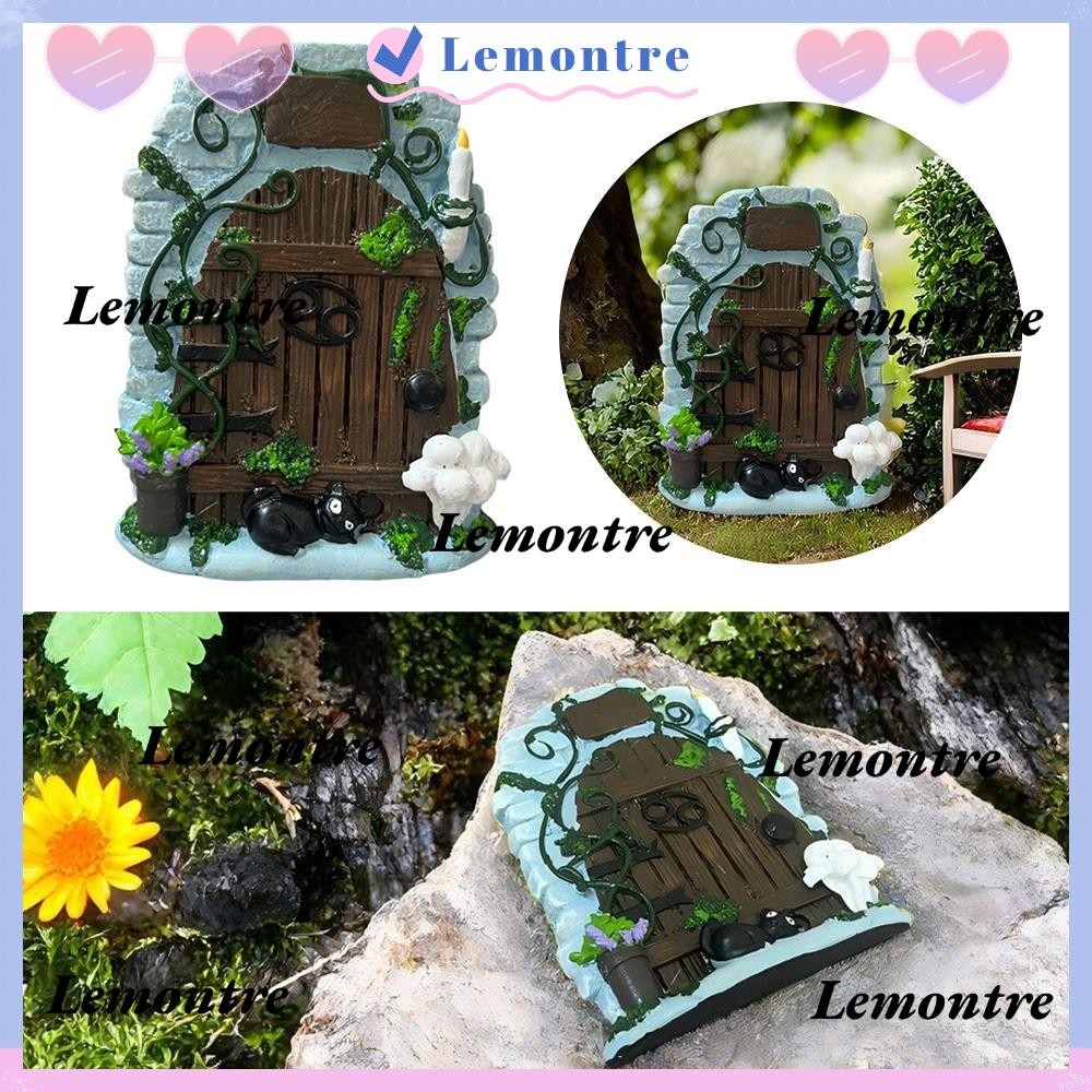 LEMONTRE ประตูนางฟ้า, เครื่องประดับโต๊ะ Yard Art เครื่องประดับสวนกลางแจ้ง Fairy Garden Door, Fairys 