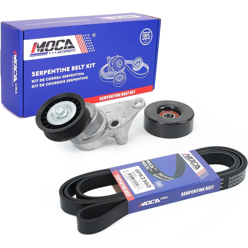 MPLUS Serpentine เข็มขัดส่วนประกอบชุดสําหรับ Cadillac 2002 Escalade V8 5.3L 6.0L, สําหรับ Chevrolet 