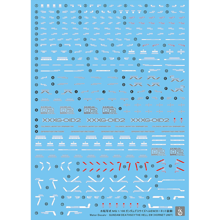 สติ๊กเกอร์น้ําร้อน MG Gundam W EW Series ใช้ชุดชิ้นขยาย (Glory of the Losers) ชุดเรืองแสง