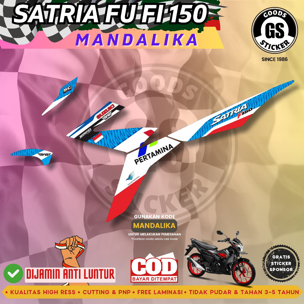 Suzuki Satria FU FI 150 สติ๊กเกอร์ Striping Mandalika Code Semi Decal ราคาคุณภาพ