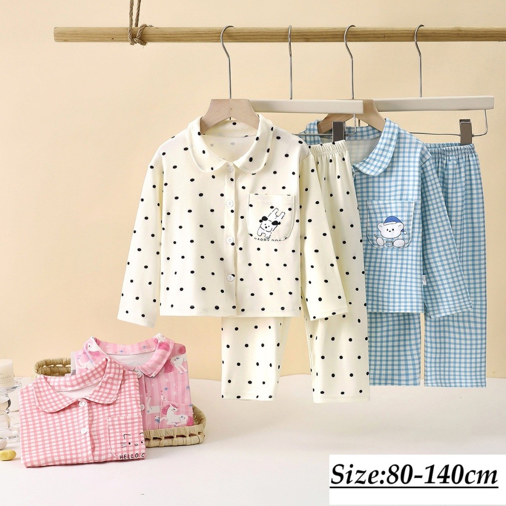LOVE BABY61 ชุดนอนเด็กผู้หญิง เสื้อแขนยาว+กางเกงขายาว เนื้อนิ่ม รุ่นAHD59