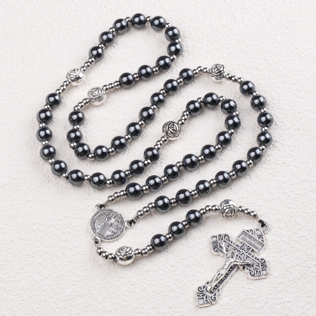 ONYX CATHOLIC ROSARY NECKLACE / ROSARY ของแท้ / ROSARY ผู้หญิง / NATURAL STONE ROSARY / KONTAS