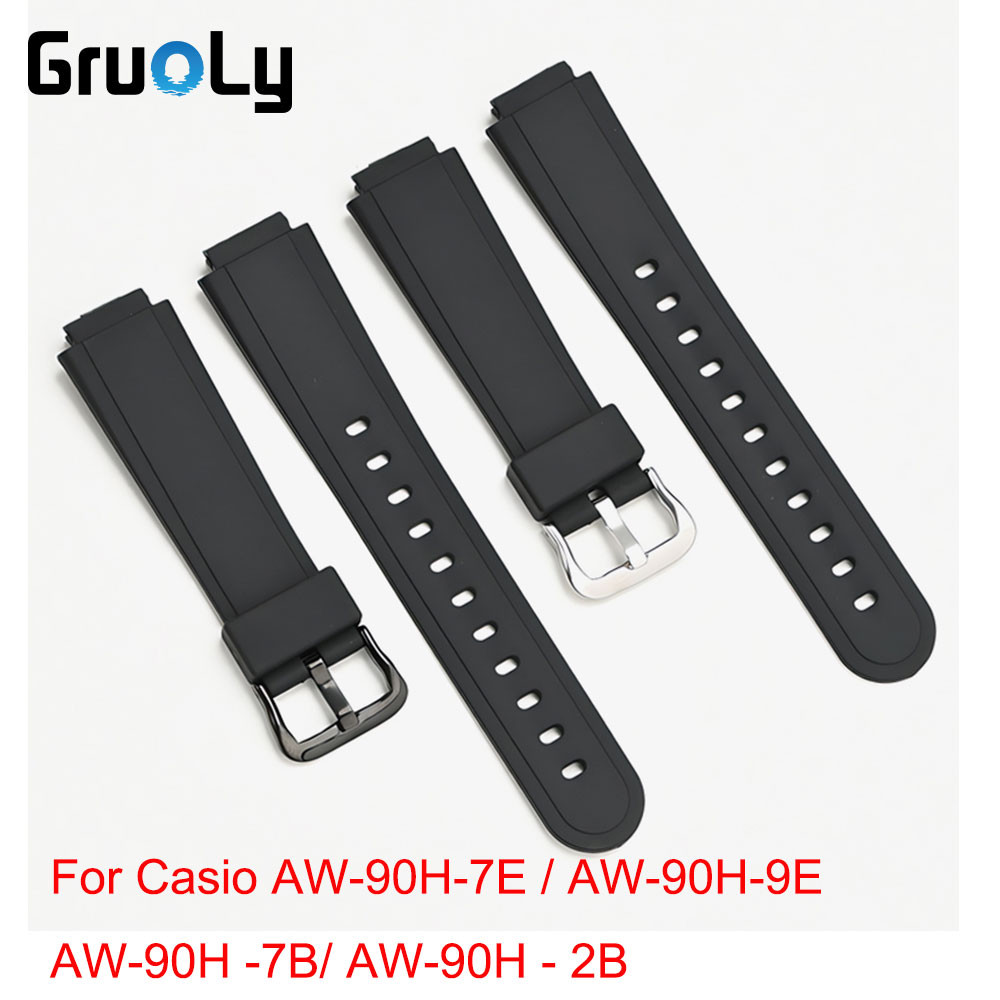 สายนาฬิกายางเรซินสําหรับ AW-90H-7E / AW-90H-9E ; AW-90H -7B/ AW-90H - 2B เปลี่ยนสายรัดข้อมือเข็มขัดอ