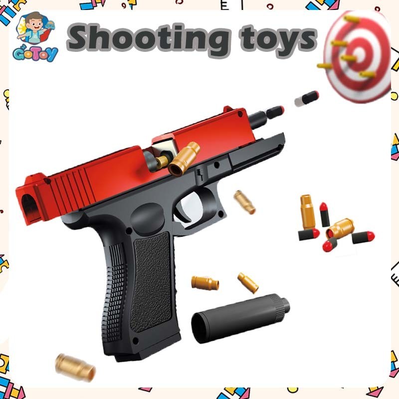 ปืนของเล่นมือ ปืนของเล่น  ของเล่นเด็ก ปืนพกของเล่น Glock ของเล่นปืนพก เกมสําหรับเด็ก วิทยาศาสตร์และการศึกษาแม่พิมพ์