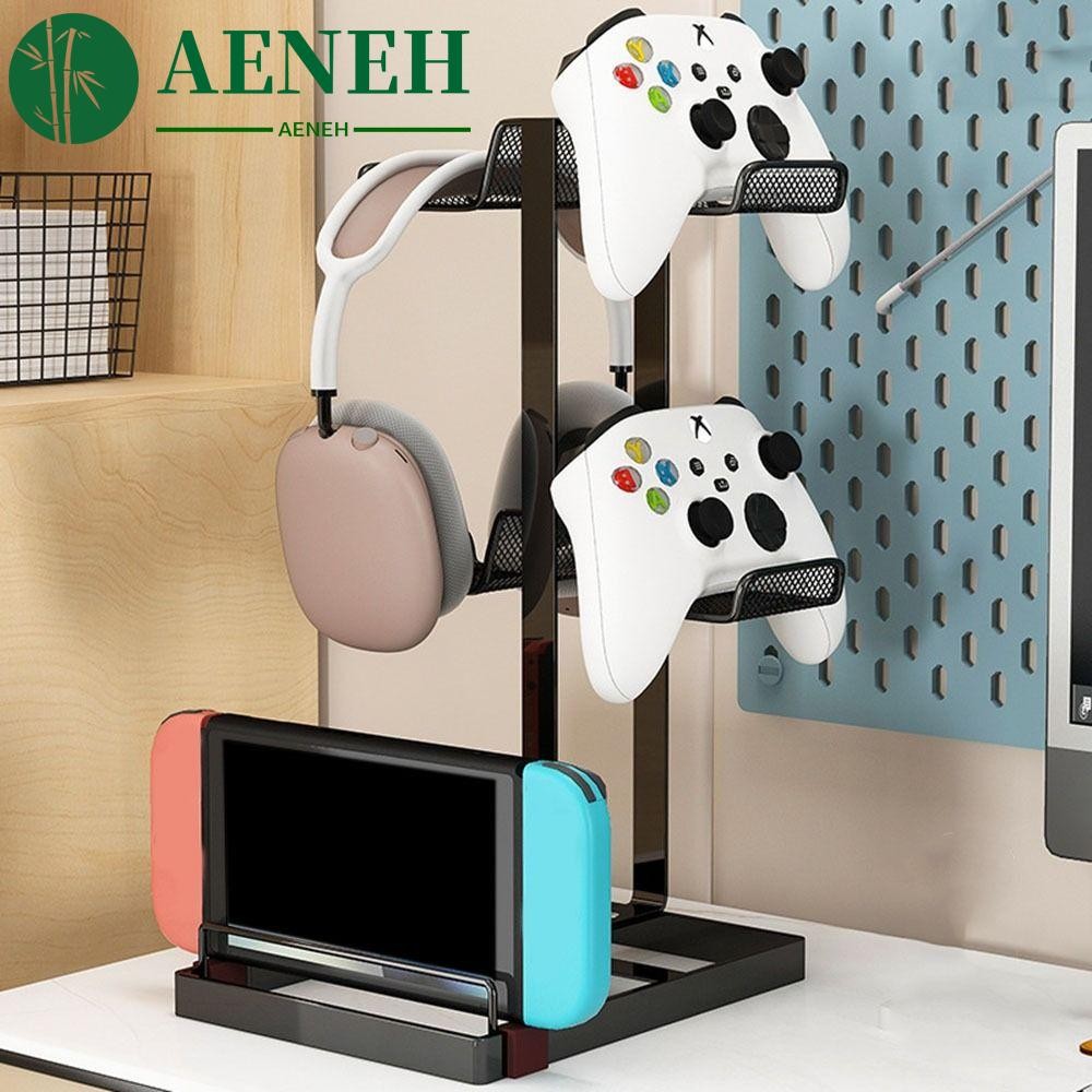 AENEH Gamepad Storage Rack, ผู้ถือเกมเหล็กความจุขนาดใหญ่, หูฟังที่เข้ากันได้ Multi-Layer Space Savin