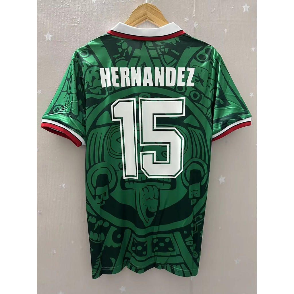 Jersey Futbol Retro Mexico Home 1998 HERNANDEZ คุณภาพสูง เสื้อยืดฟุตบอลแบบกำหนดเอง