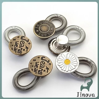 Jnv 3 ชิ้น/แพ็ค ปุ่มขยายเอว ปุ่มขยายเอวกางเกง ปุ่มขยายเอวสปริง กางเกง DIY jeans buttons