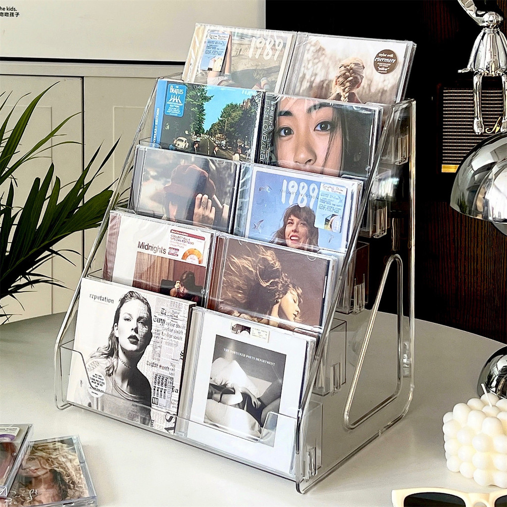 CD Disc Rack Acrylic Stepped CD dvd Display Rack CD Tape Album กล่องเก็บของความจุขนาดใหญ่ 109