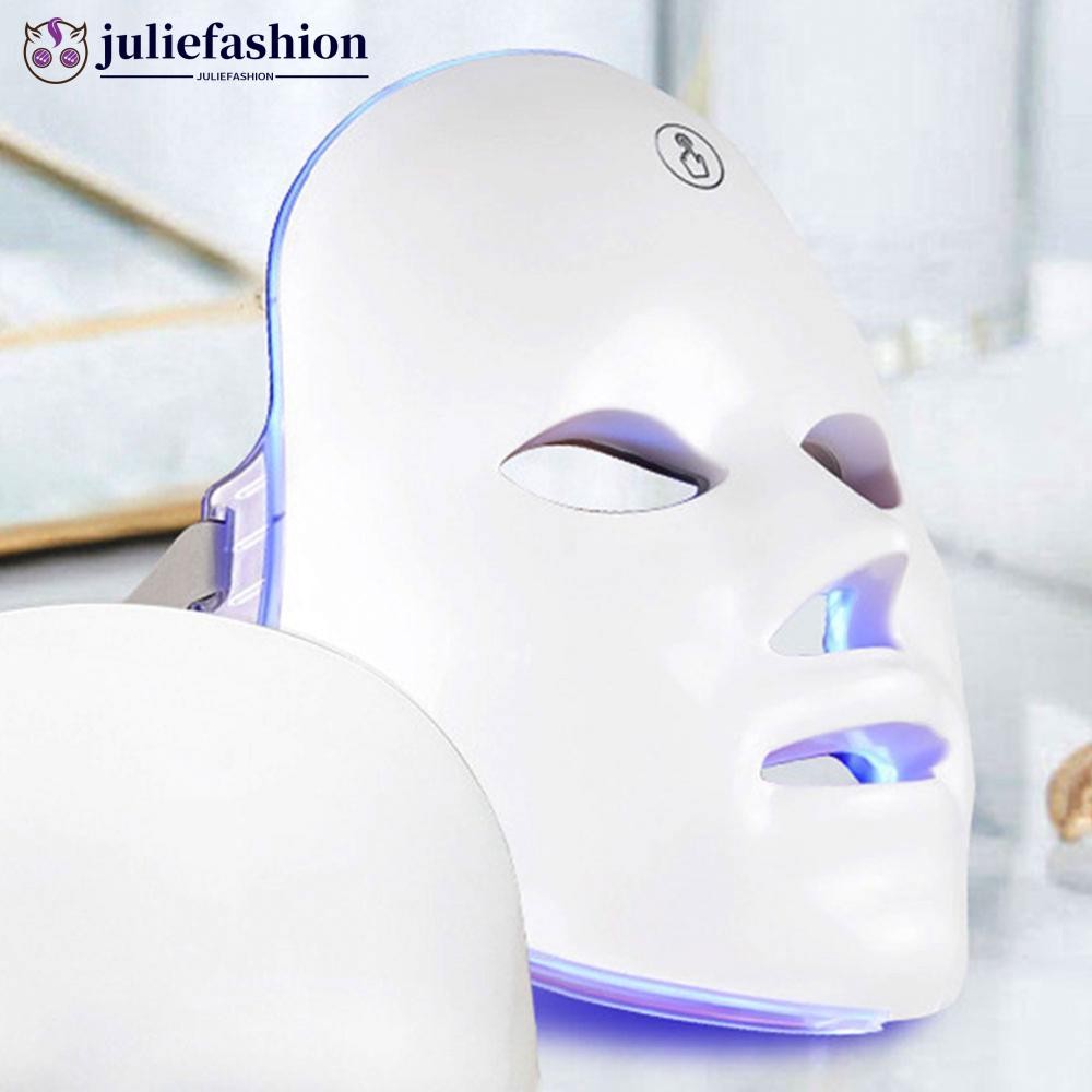 JULIEFASHION LED Facial Mask 7 สี Light Therapy Skin Rejuvenation & Healing Firming Skin & Improving