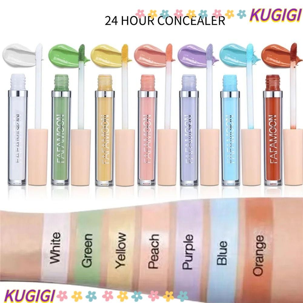 KUGIGI Foundation Cream, Full Coverage Cover Spot Acne Liquid CONCEALER, Face Makeup 2.5ML Dark Circ