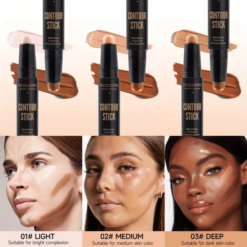 Double - ended High Quality Makeup Base Foundation Cream, Face Concealer Contouring Bronzer Beauty M