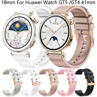 18 มม.ผู้หญิงซิลิโคนสําหรับนาฬิกา Huawei GT6 pro 42 มม./GT6/5/4 42 มม.Garmin Venu 3S 2S Vivoactive 4S Forerunner 265S 255S สร้อยข้อมือ