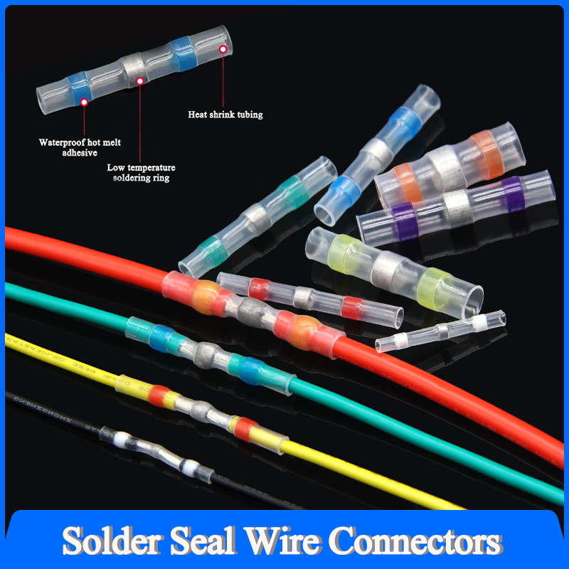 บัดกรีซีลขั้วต่อสายไฟ 3:1 ความร้อนหดฉนวนขั้วสายไฟก้นประกบกันน้ํา Conector