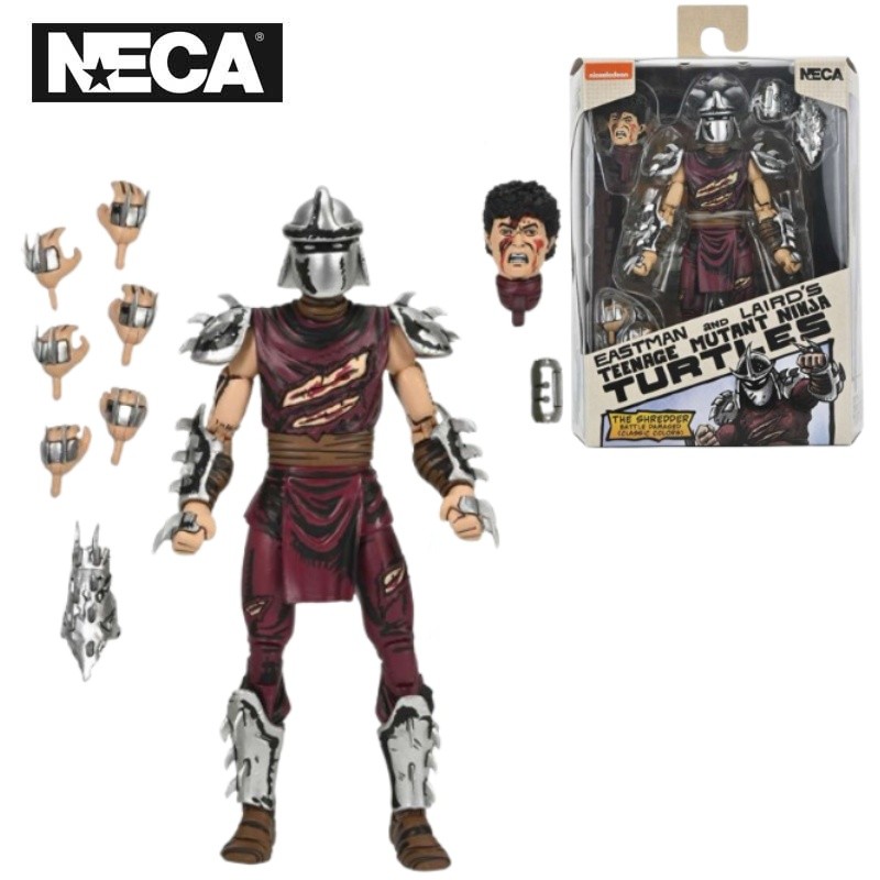 NECA 54543 เต่านินจาวัยรุ่น Action Figure Battle Damaged Shredder 18 ซม.คอลเลกชันตุ๊กตาต้นฉบับของขวั