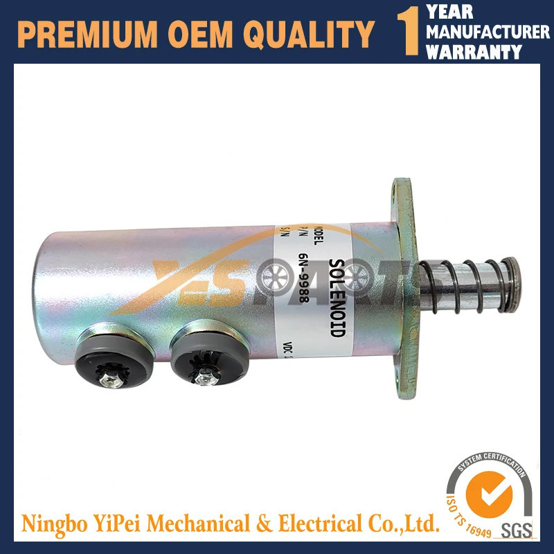 12V การใช้ปิด Solenoid สําหรับ Caterpillar CAT 3208 3116 เครื่องยนต์ 6N9988 6N-9988